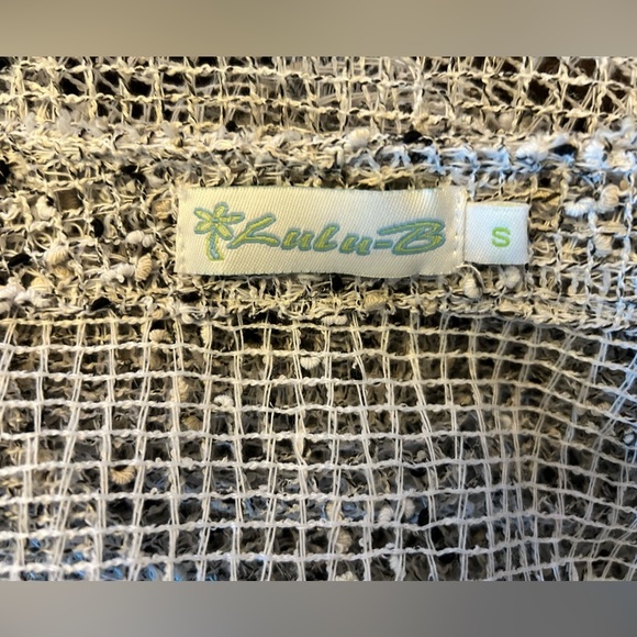 Lulu B Women's Size SMALL S- Cardigan Open Weave Net Mesh Gray Beachy Summer - Picture 10 of 10